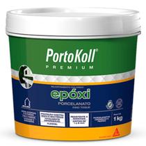 Rejunte Epóxi Porcelanato - Portokoll - 1kg Cinza Platina