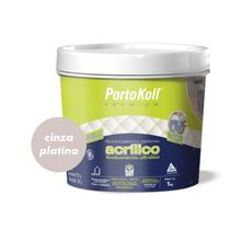 Rejunte Especial Acrílico Cor Cinza Platina de 1kg Porto Koll