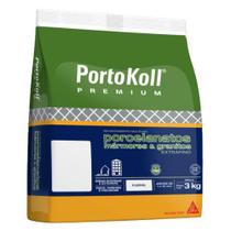 Rejunte Multiuso Portokoll Extrafino Cor Cinza Platina Porcelanato Cerâmica Granito Mármore Pedra 3kg