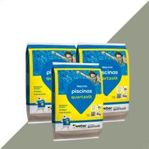 Rejunte piscina quartzolit 5kg verde floresta kit 3 peças