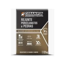 REJUNTE PORCELANATO PEDRA 2KG CERAMFIX CINZA Rejunte Porcelanato Pedra Ceramfix Cinza Acabamento Argamassa Instalação Reforma Juntas