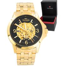 Relagio Masculino Technos Automatico Analogico Aço Inoxidavel Dourado Resistente a Agua 1 Ano de Garantia RT8N24AK4P