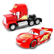 Relâmpago Mcqueen Rusteze e Mack Disney Carros Roda Livre 13cm
