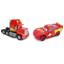 Relâmpago Mcqueen Rusteze e Mack Disney Carros Roda Livre 13cm