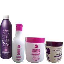 Relaxamento Guanidina Shampoo + Base C/ Ativador + Pòs 500g