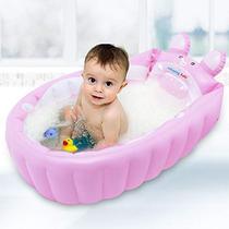 relaxante bebê Banheira inflável bebê, assento banheira de bebê recém-nascido para bebê, piscina de bebê não-deslizamento para sentar-se, chuveiro de banheira de criança portátil, banheira de viagem dobrável com acessórios de bomba de brinqued