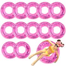 Relaxgiant, 12 peças de anéis flutuantes de piscina com glitter rosa, 61 cm