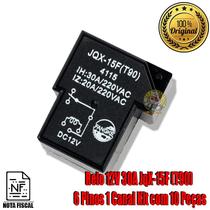 Rele 12V 30A JqX-15F (T90) 6 Pinos 1 Canal Kit com 10 Peças Rele 12V 30A JqX-15F (T90) 6 Pinos 1 Canal Kit com 10 Peças