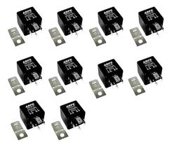 Relé Auxiliar 12v 40a Universal Buzina Farol Acessórios 10pç