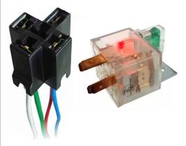 Relé Auxiliar C/ Fusível C/ Led 40a 12v Universal C/chicote