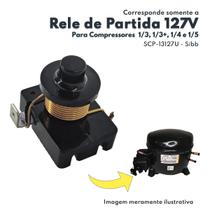 Rele de Partida 1/3 127V 50/60HZ Para Compressores Sibb SCP-13127-U Aplicavél em Geladeiras Freezers e Expositores 1/3 1/3+ 1/4 1/5