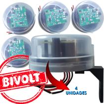 Rele Fotocelula Bivolt sensor fotovoltaico 100W Potencia lampadas LED KIt 4 Sensor