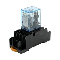 Relé Micro Mini DPDT 110V 220V 12V 24V Com Base De Soquete E Indicador LED