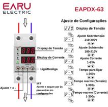 Relé Protetor Tensão Corrente Ac 40a 230v, Sobre E Sub Ac