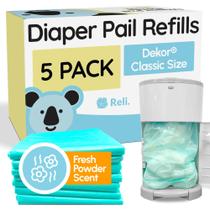 Reli. Sacos de recarga de baldes de fraldas Dekor Classic, pacote com 5