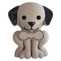 Relicário Bege Emborrachado Cachorrinho Pet Memory