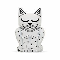 Relicário Branco Artístico Gatinho Pet Memory