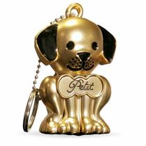 Relicário Chaveiro Cachorrinho Ouro Fosco Pet Memory