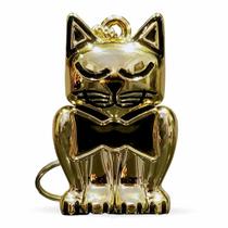 Relicário Chaveiro Gatinho Dourado Pet Memory