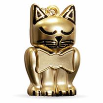 Relicário Chaveiro Gatinho Ouro Fosco Pet Memory