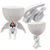 Relicario Decoração Casa Coração Sagrado de Jesus Anjo Guarda Oração