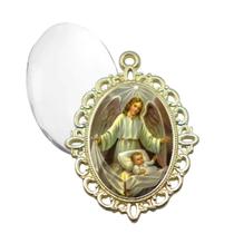 Relicario Dourado Anjo da Guarda Terno Noivo lapela Qualidade Resinado Alto Padrão Casamentos