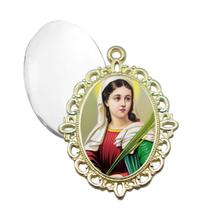Relicario Dourado Santa Luzia Terno Noivo lapela Qualidade Resinado Alto Padrão Casamentos