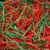 Relleno de papel triturado Uptotop 2 lb corte arrugado verde y rojo Relleno de papel triturado Uptotop 2 lb corte arrugado verde y rojo