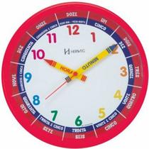 Relógio 6690 Parede 26 cm Vermelho Educativo Infantil Herweg