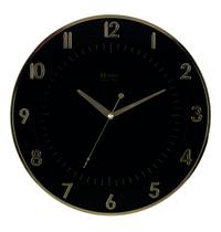 Relógio 6803 Parede 35cm Tic-tac Preto Dourado Ouro Herweg