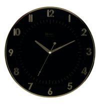 Relógio 6803 Parede 35cm Tic-tac Preto Dourado Ouro Herweg