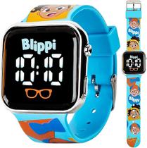 Relógio Accutime Blippi Kids LED com pulseira azul interativa Relógio Accutime Blippi Kids LED com pulseira azul interativa