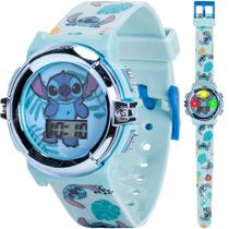 Relógio Accutime Disney Stitch Kids LCD digital ajustável