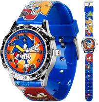 Relógio Accutime Sonic Kids com pulseira azul colorida analógica Relógio Accutime Sonic Kids com pulseira azul colorida analógica