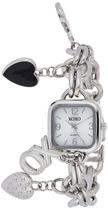 Relógio Accutime XOXO XO7026 para mulheres com pulseira de charme