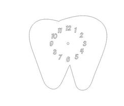 Relógio Acrílico Dente Branco Sala Escritório Dentista - Agv Criações