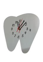 Relógio Acrílico Dente Espelhado Escritório Dentista