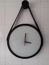 Relogio Adnet Preto Alça Preta Fundo Branco 30 Cm Pino Pendurar Relogio Adnet Preto Alça Preta Fundo Branco 30 Cm Pino Pendurar