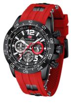 Relógio AIMES Mens Sport Military Waterproof Chronógrafo Vermelho Relógio AIMES Mens Sport Military Waterproof Chronógrafo Vermelho