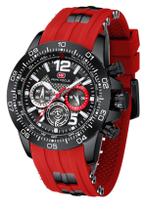 Relógio AIMES Mens Sport Military Waterproof Chronógrafo Vermelho