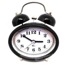 Relógio Analógico Antigo Retrô Com Despertador Mesa Campainha Potente ZB2016
