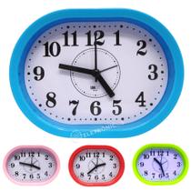 Relógio Analógico Com Despertador Formato Oval Rosa ZB2011