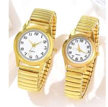 Relógio Analógico De Casal Quartzo Dourados 2 Unidades Relógio Analógico De Casal Quartzo Dourados 2 Unidades
