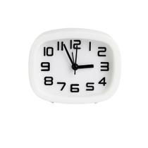 Relógio Analógico de Mesa 8x10cm Retangular Plástico Hk Cor:Branco