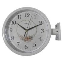 Relogio analogico de parede dupla face estaçao trem decorativo casa vintage branco luxo