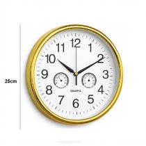 Relogio Analogico De Parede Termometro E Higrometro Decorativo Design Elegante Ambientes Casa Sala Dourado Relogio Analogico De Parede Termometro E Higrometro Decorativo Design Elegante Ambientes Casa Sala Dourado