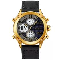 Relógio Analógico Digital Dourado Relógio Analógico Digital Dourado