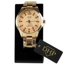 Relógio analogico Feminino Dourado Escuro Aço prova agua RDH1 - DHP