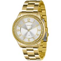Relógio analógico feminino lince dourado lrg4339l s1kx