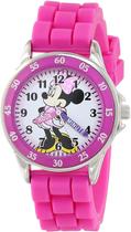 Relógio Analógico Infantil Minnie Mouse Rosa Seguro para Crianças - MN1157